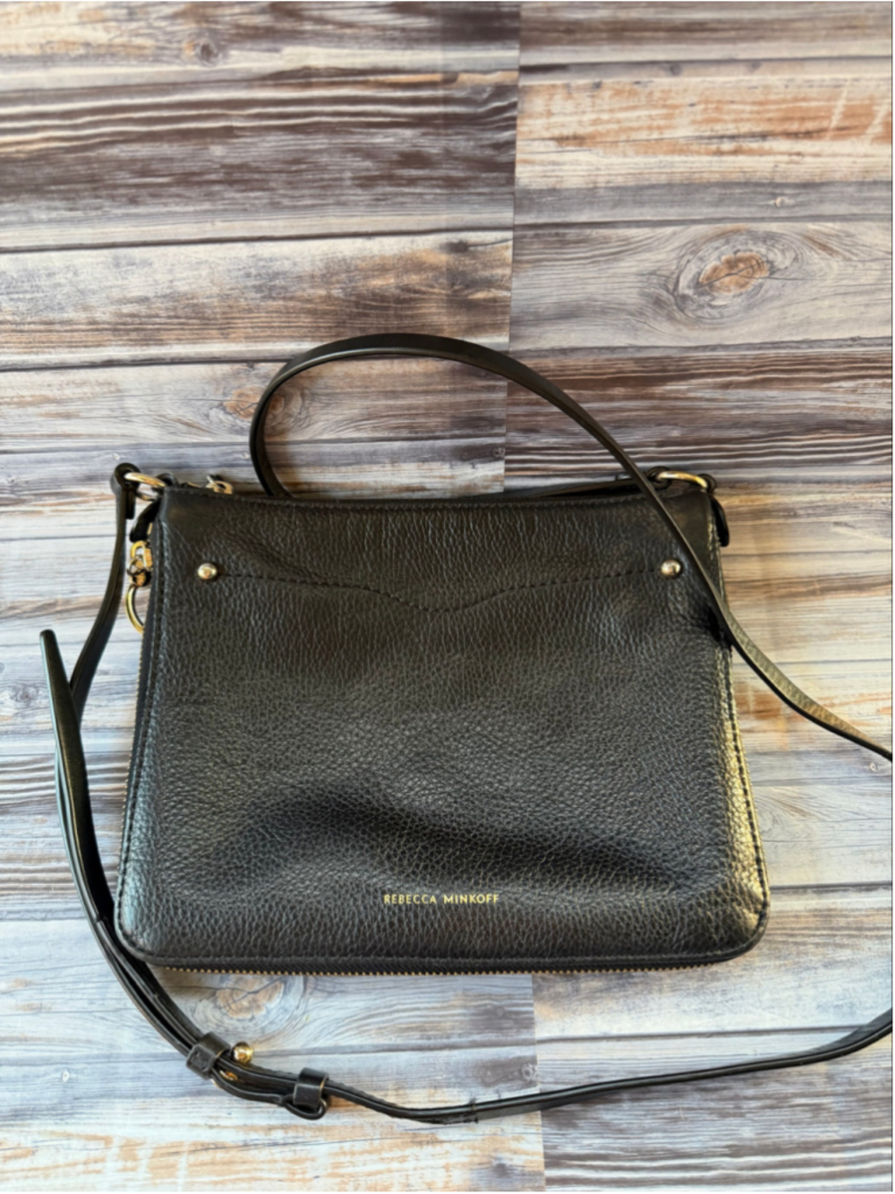 Rebecca Minkoff Jody Expandable 
Black Leather Crossbody Bag